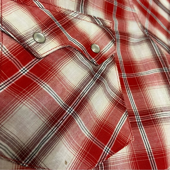 Wrangler Mens Western Pearl Snap Shirt - Red Plaid - No size see measurements - Picture 3 of 9
